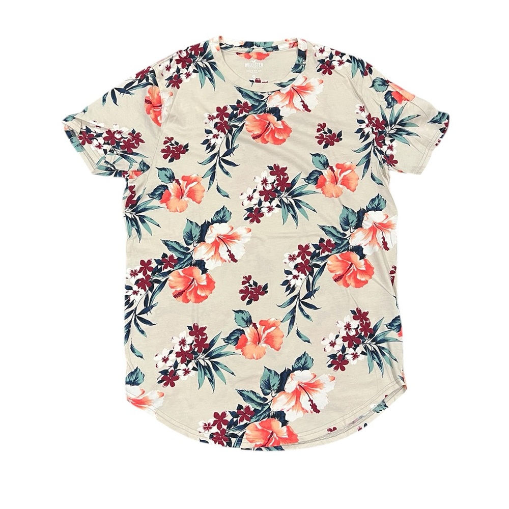 Hollister Men’s Floral Curved Hem Tee
